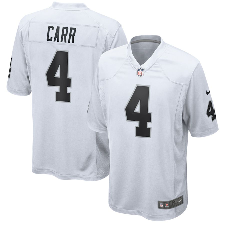 Men Oakland Raiders 4 Derek Carr Nike White Game NFL Jersey